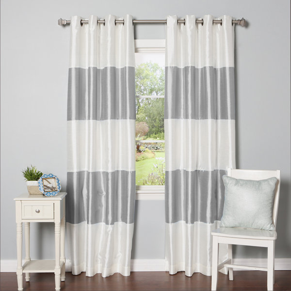 Best Home Fashion, Inc. Grommet Striped Blackout Thermal Curtain Panels